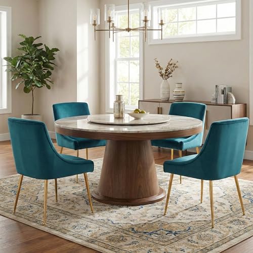 Teal Velvet Dining Chairs Gold Legs
