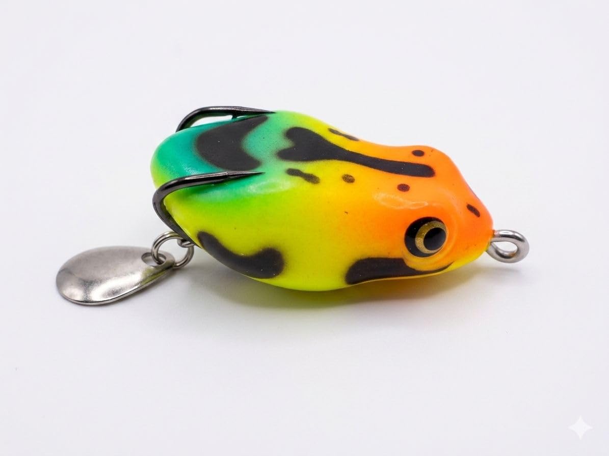 BARKAAT FISHING TACKLES & NETS Fishing Frog Lure with Spinner