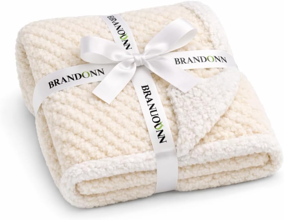 BRANDONN Premium Baby Blanket 100ร75 cm โ Ultra Soft Flannel Sherpa Newborn Blanket for Winter, AC, Stroller, Crib, Travel (0-12 Months)