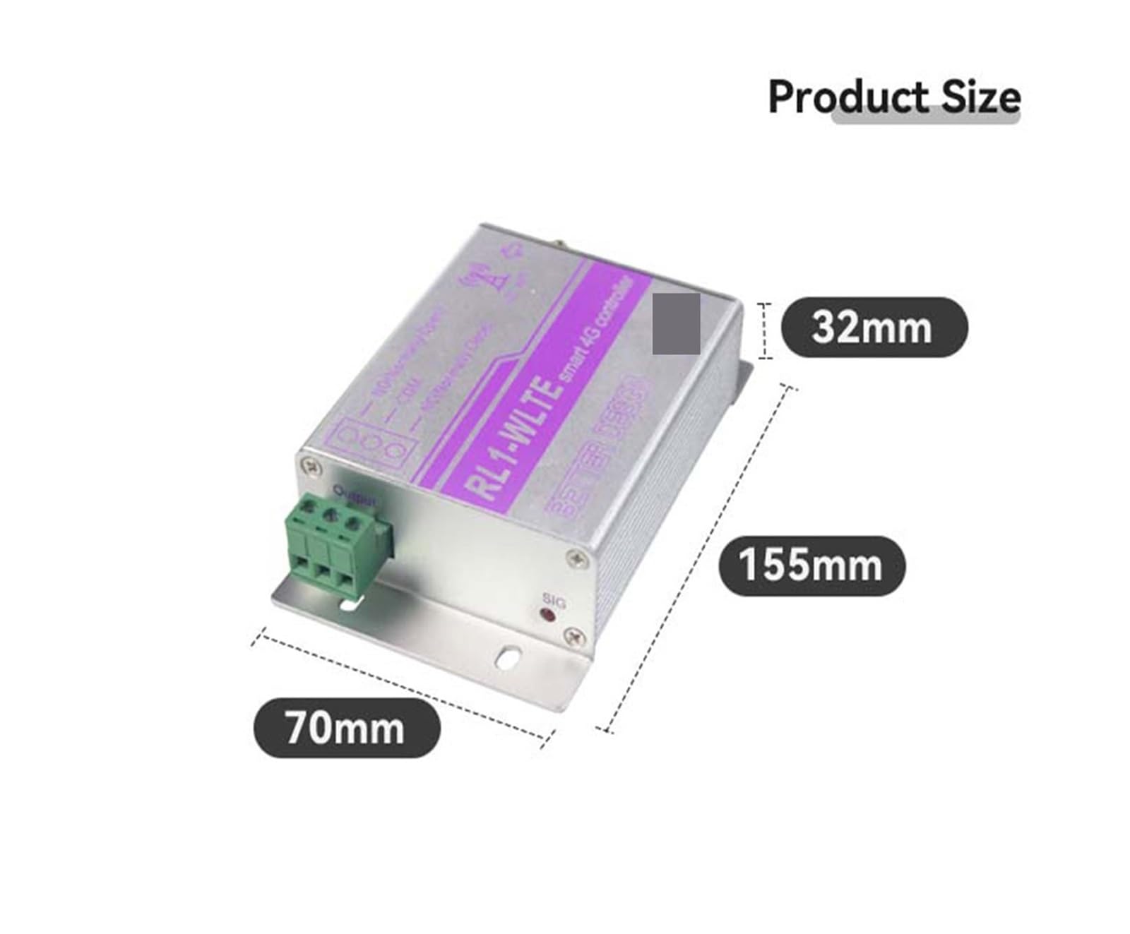 Automatischer Türschließer, 4G 1CH GSM Relaisschalter RL1 Wireless Remote Garagentoröffner Zugangscontroller per SMS(Kit2 EC)
