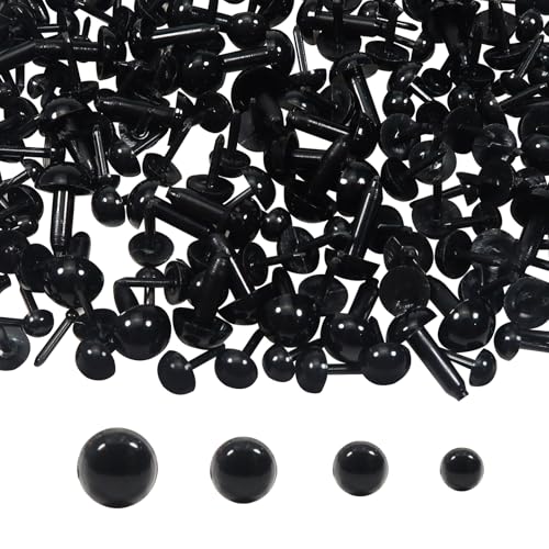 TOAOB 1000 Piezas Ojos de Seguridad para Amigurumi 3 a 6 mm Ojos de Plástico Negro Enchufe Directo para Hacer Muñecas Manualidades de Crochet Tejer Animales