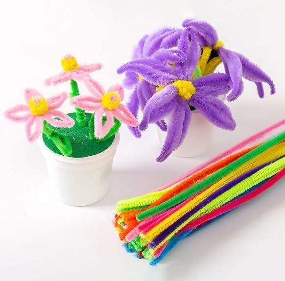 Colored Chenille Stems for Crafts, Polyester Pipe Cleaners for DIY Artificial Flowers, Flexible Craft Sticks for Kids Projects, School Activities & Decoration Supplies - 100 Pcs, Mix Color.-image-28