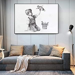 Banksy Wall Decor – Game Changer Verpleegkundige Tribute Canvas Schilderij Poster en Prints Muurkunst Foto’s 30x50cm…