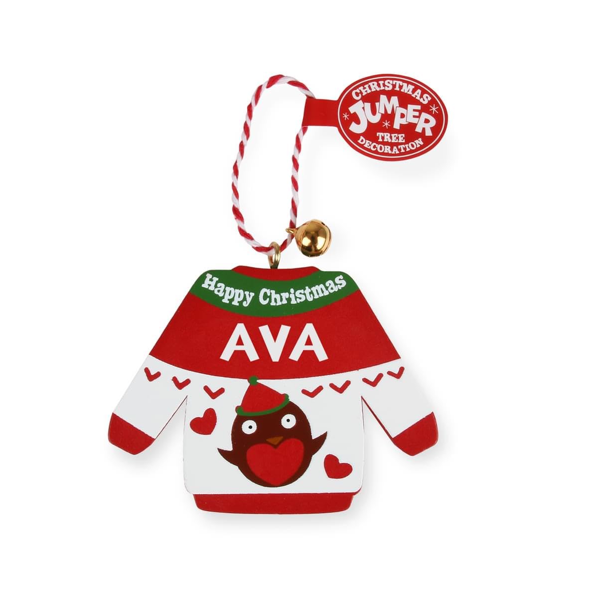 History & Heraldry Personalised Christmas Jumper Decorations (Ava)