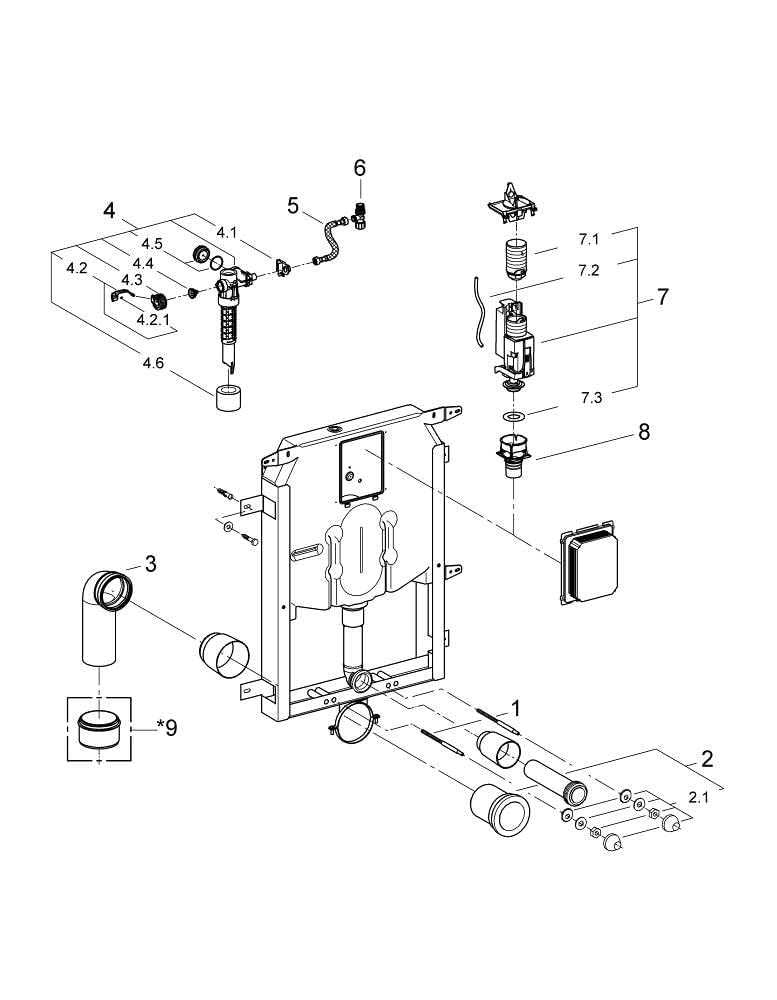 GROHE Modulo per Vaso Sospeso con Cassetta da 80 mm, Grigio/Nero 38729000