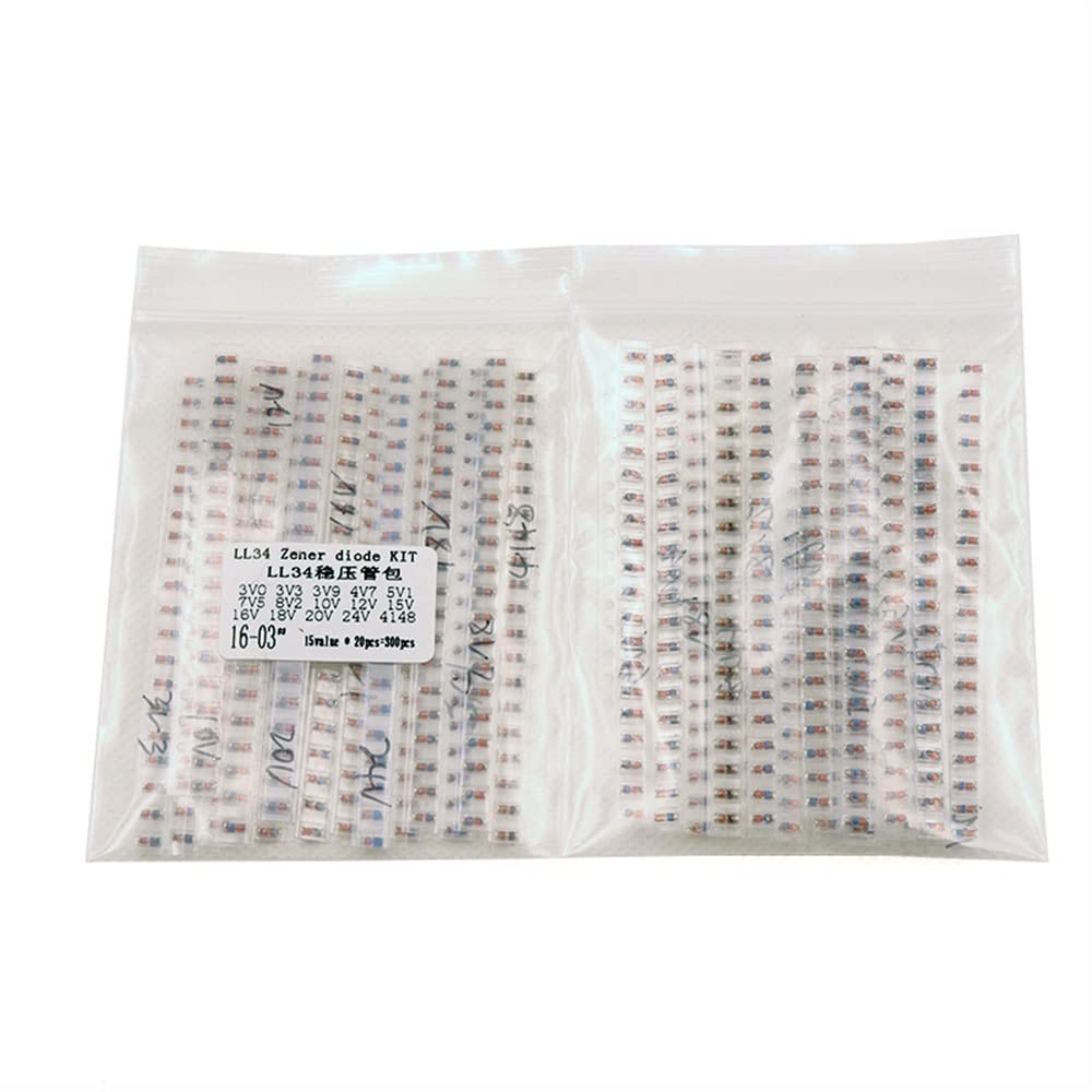 Paquet de diodes Zener LL34 SMD 1/2W 3v-24v 15 Types * 20 pièces = 300 pièces KIT 1N4148