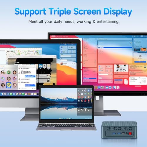 Image of wo-we H5 Mini PC Twin Lake N150(4C /4T,Turbo 3.6GHz) 16GB DDR4 RAM 512GB NVMe M.2 SSD Gaming PC, Mini Desktop Computer Triple 4K 60Hz, Dual HDMI, 2.5G RJ45, WiFi5 BT5.0