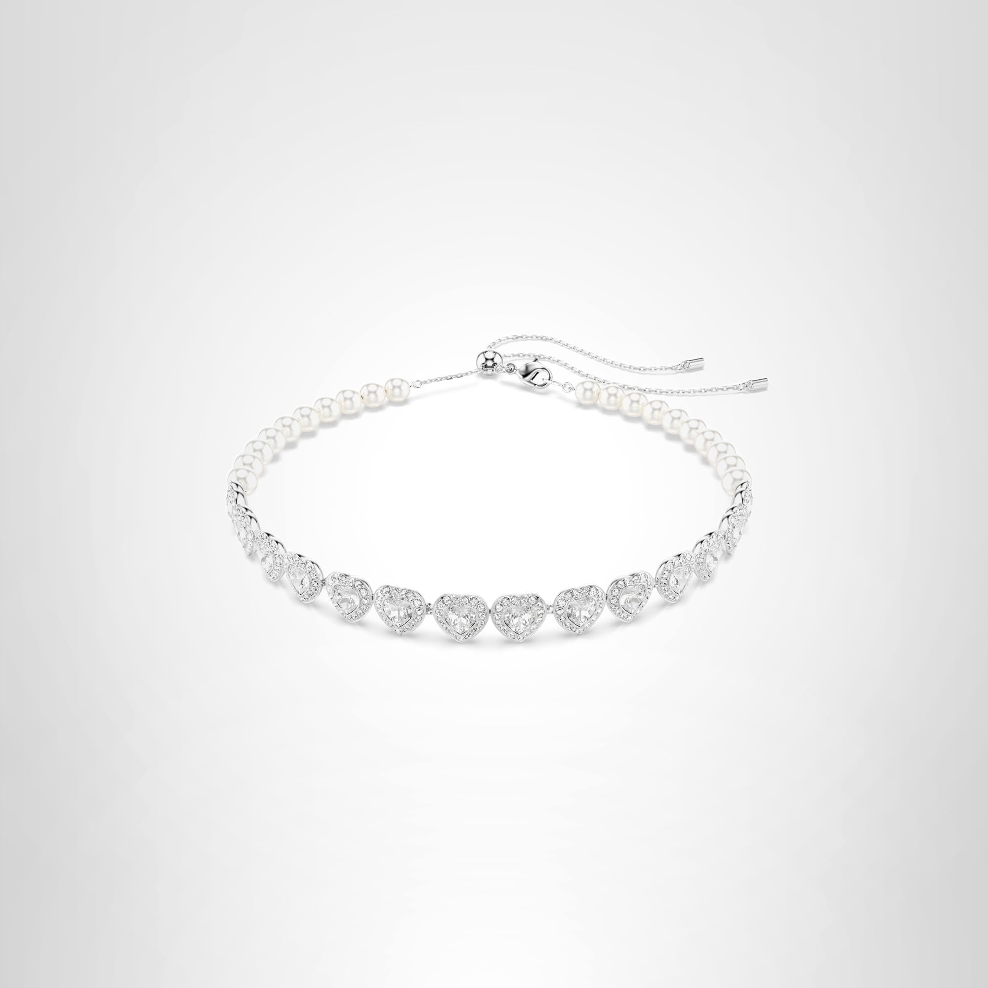 Swarovski Ariana Grande Collection, Clear Crystal & Pearls, Rhodium Finish, Necklaces, Earrings and Bracelets