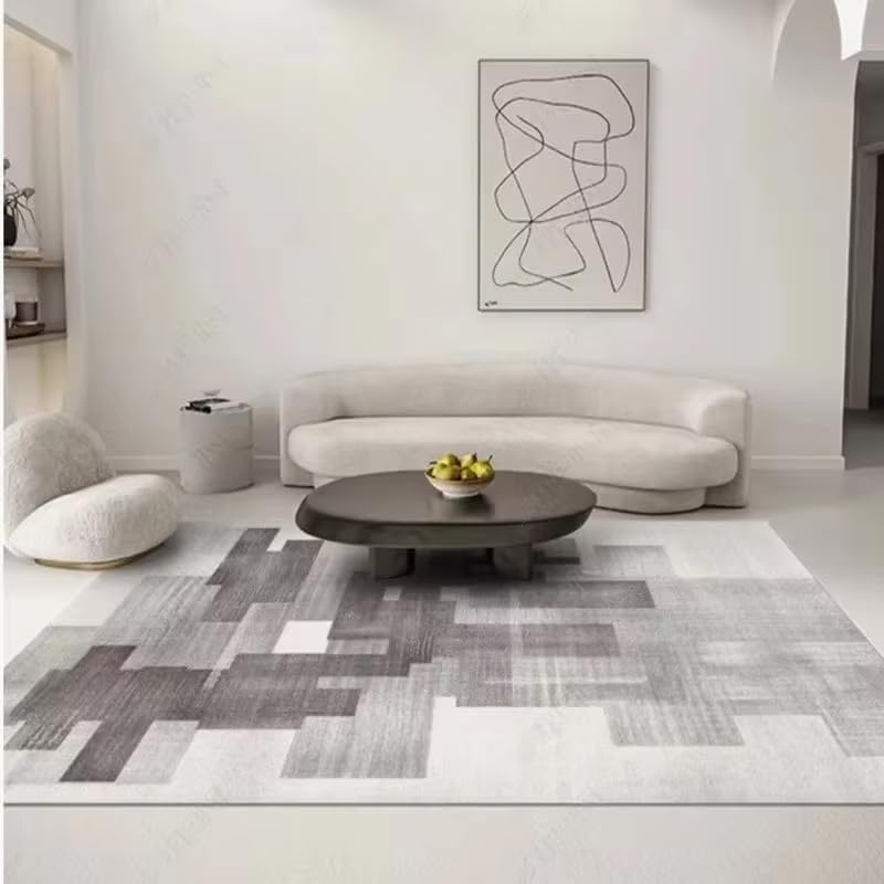 Grand tapis de salon doux gris nordique 240 x 300 cm pour chambre