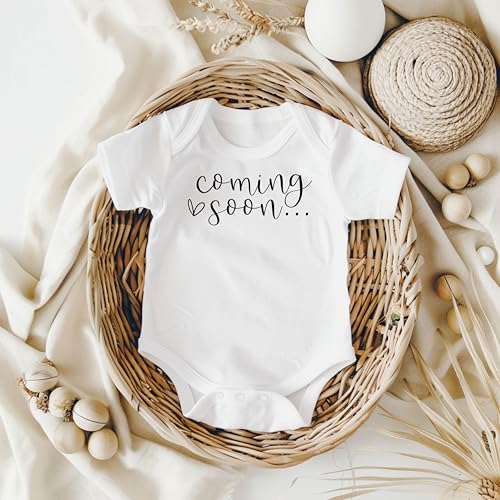 Pregnancy Announcement Coming Soon Infant Bodysuit for Grandparents Aunts Uncles White 0-3 Months3