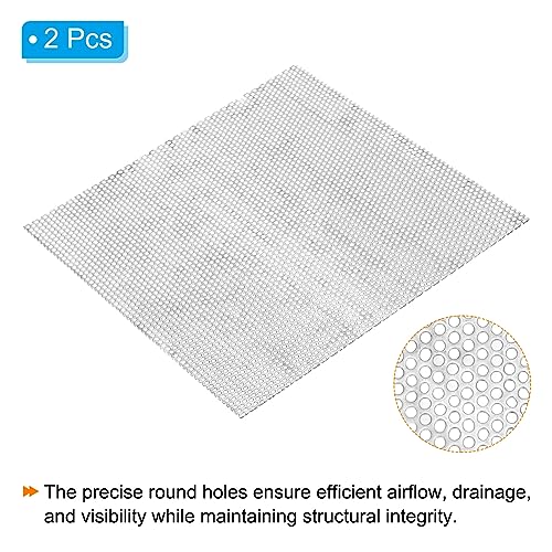 PATIKIL Edelstahl Lochblech 30x20cm - 304 Rostfrei Mit 5mm Löchern Für Lüftung & Dekoration