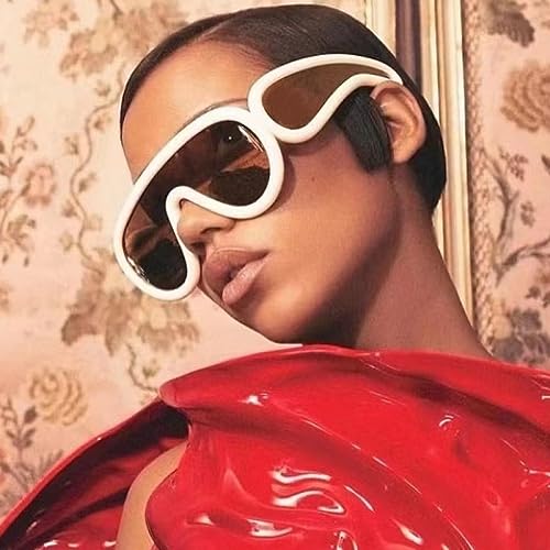 Nuevo 2025 Gafas de Sol Punk para Mujeres y Hombres Hip Hop Gafas de Sol de una Pieza UV400 Gafas