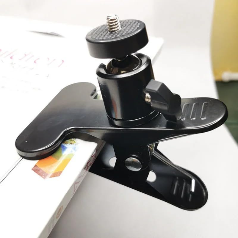 Image of Multi-Function Spring Clamp Clip Holder Mount with 360 Ball Head Compatible for Photography, Studio, YouTube, Live Stream (Clip Holder)