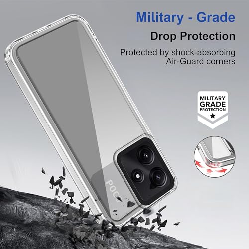 Image of Zapcase Back Case Cover for Poco M6 Pro 5G | Compatible for Poco M6 Pro 5G Back Cover | Case Cover with Camera Protection | (TPU + PC | Transparent)