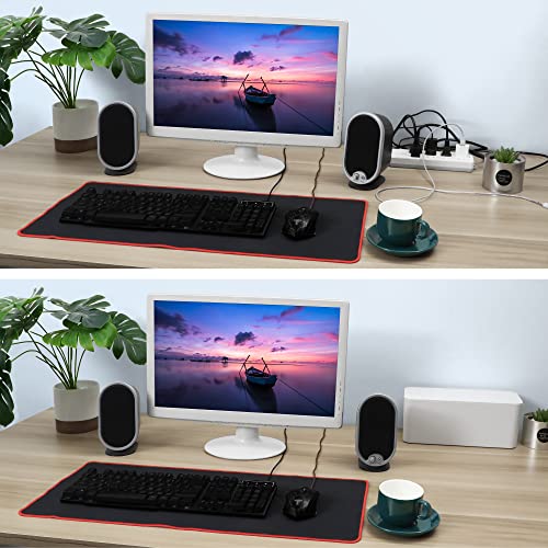 Image of ZhiYo 2 Pack Cable Management Box, Medium & XL, Power Strip Organizer White | Hidden Rear Cable Routing, Durable ABS Construction, Fits Power Strips Up to 13.4 inch, Ideal for Desks, TV Areas & Floor Corners