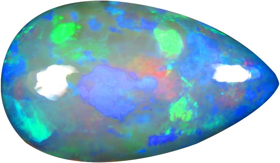 レインボーオパール ルースストーン 10.27 ct Pear Cabochon (23 x 14 mm) Flashing 360