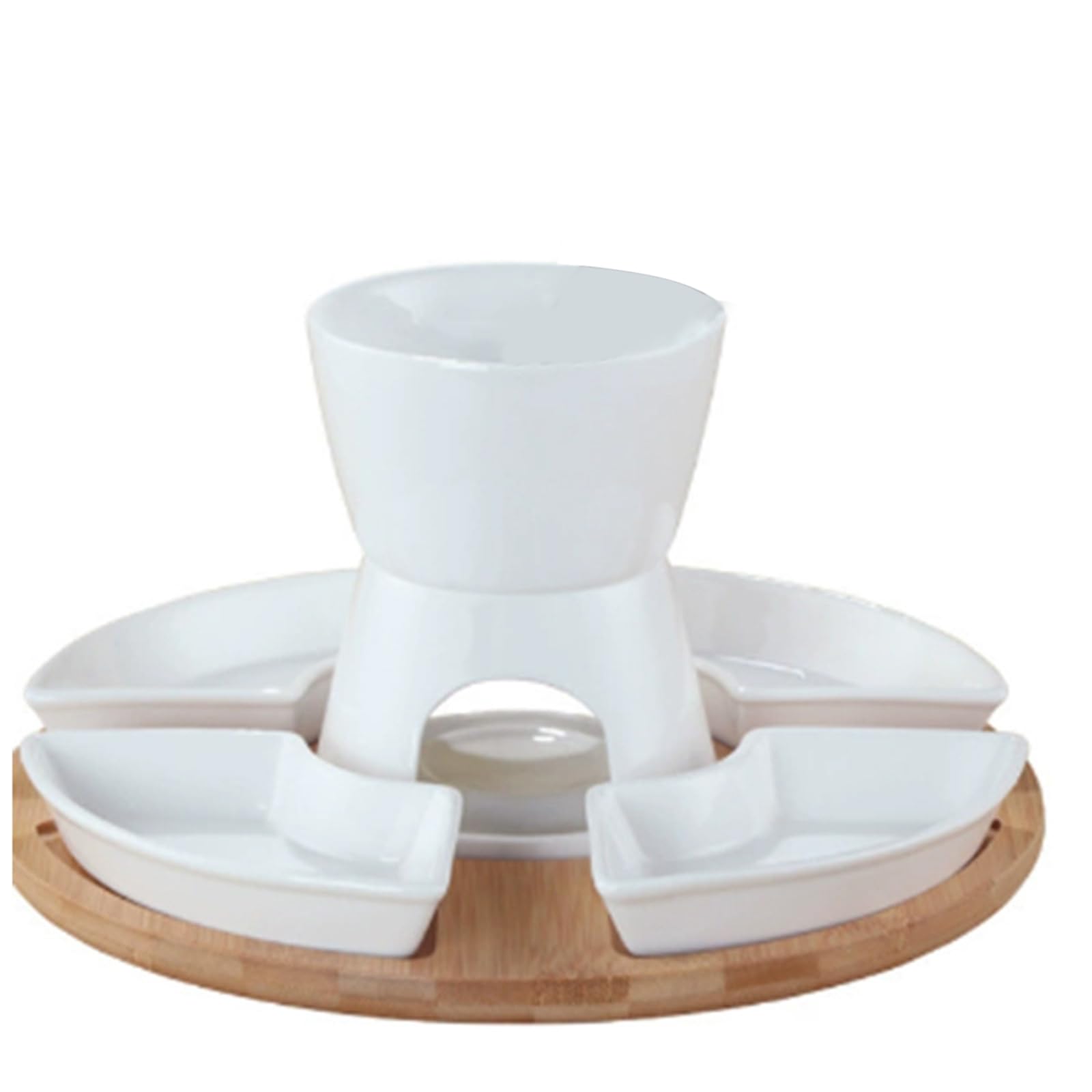 JTQYFI Decorative Ceramic Serving with Excellent Heat Distribution Easy to Clean Chocolate Fondue Set Ceramic Dessert Tray