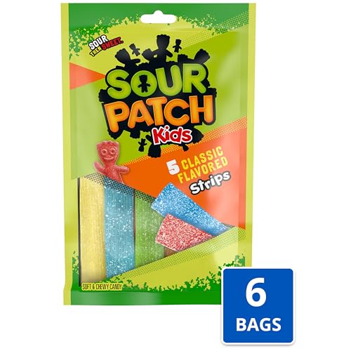 SOUR PATCH KIDS Soft & Chewy Candy Strips, Bulk Candy, 6-3.5 oz Bags - image 3