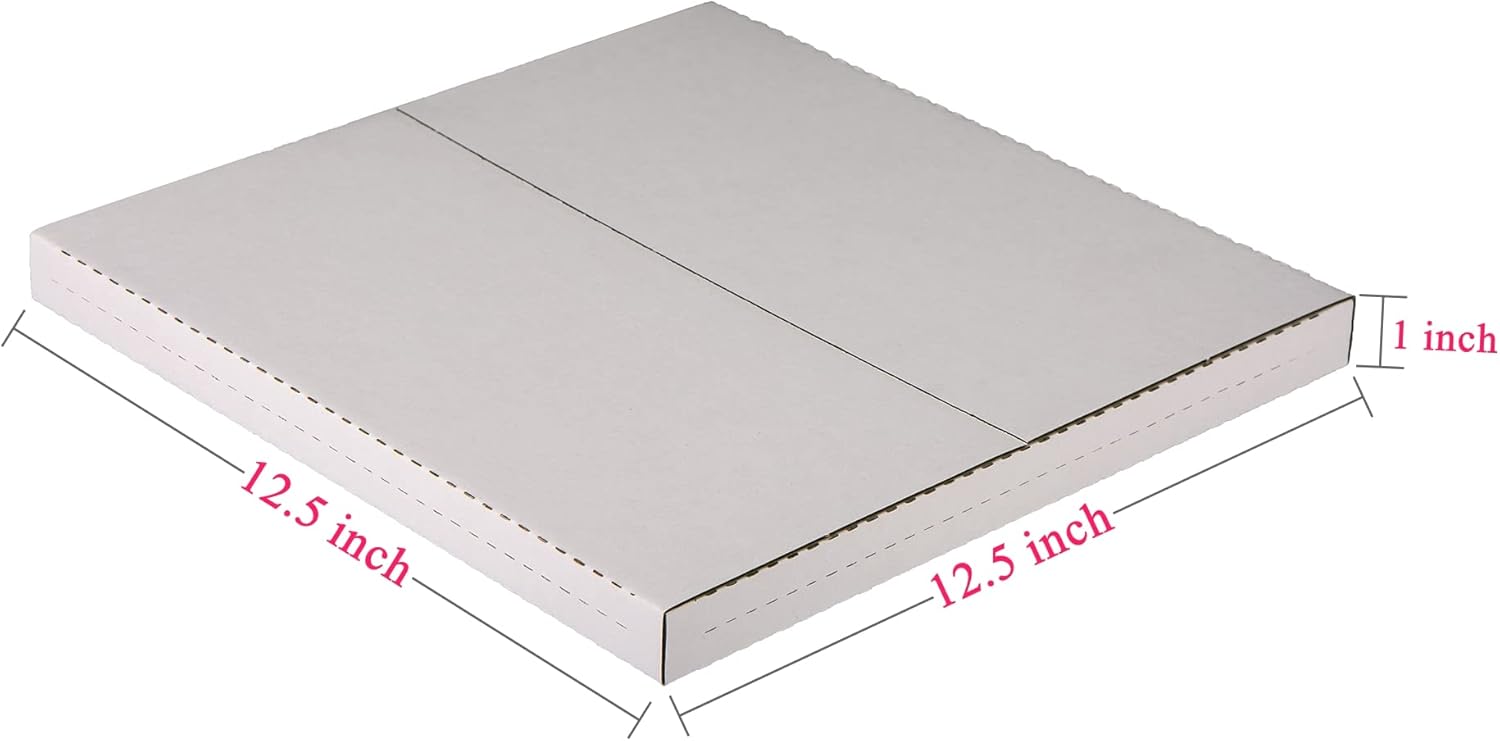 White Vinyl Records Shipping Boxes 12.5x12.5x1 Inch LP Mailing Corrugated Cardboard Boxes, Easy-Fold, Multi-Depth Album Mailers Box, 25 Pack : Office Products