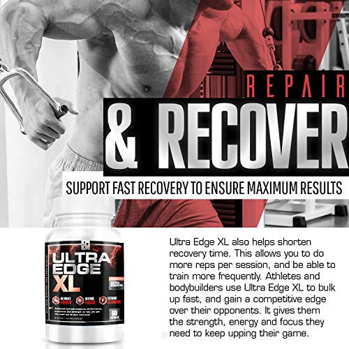 Ultra Edge Xl Bottle - Nitric Oxide Booster For Maximum Muscle Growth - Bcaa Bodybuilding Supplement - Recovery And Intensified Workouts With Amino Acids L Glutamine - L Arginine (60 Capsules) #TOP5