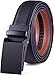 Genuine Leather Belt For Men – Ratchet Dress Belt With Automatic Buckle - 1.25" Wide Notch-Free Design With Faux Buffalo Texture Finish Adjustable Up to 43" Black Belts