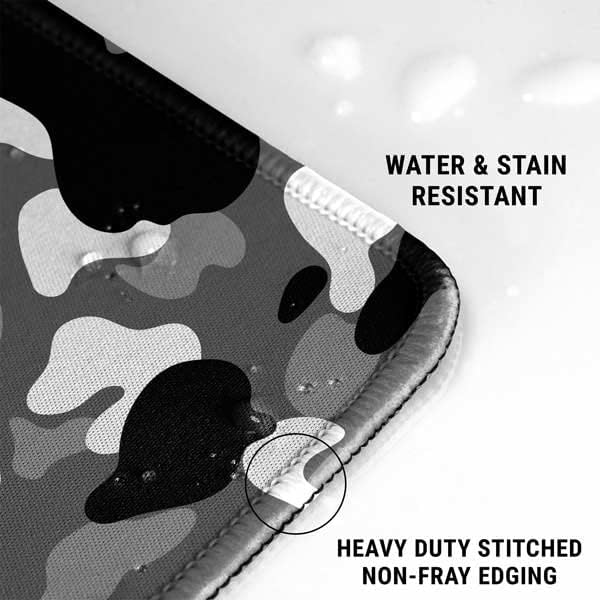 Vista 67 de Skinit Alfombrilla de mouse grande para juegos, diseño de camuflaje de dientes de tiburón con bordes cosidos, impermeable, base de goma