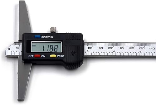 Oudtinx Calibrador de profundidad digital Calibre de profundidad electrónico Regla de profundidad de la pinza (5.906 in (normal))