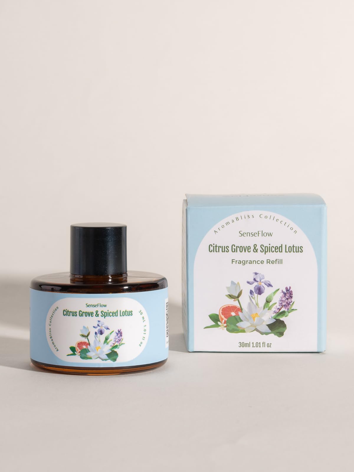 Aceite Esencial para Difusor 30ml, Aceites Aromáticos 100% Puros, Aceite de Aromaterapia de Primera Calidad, Fragancias para el Aire, Relajación - Cítricos y Loto Especiado