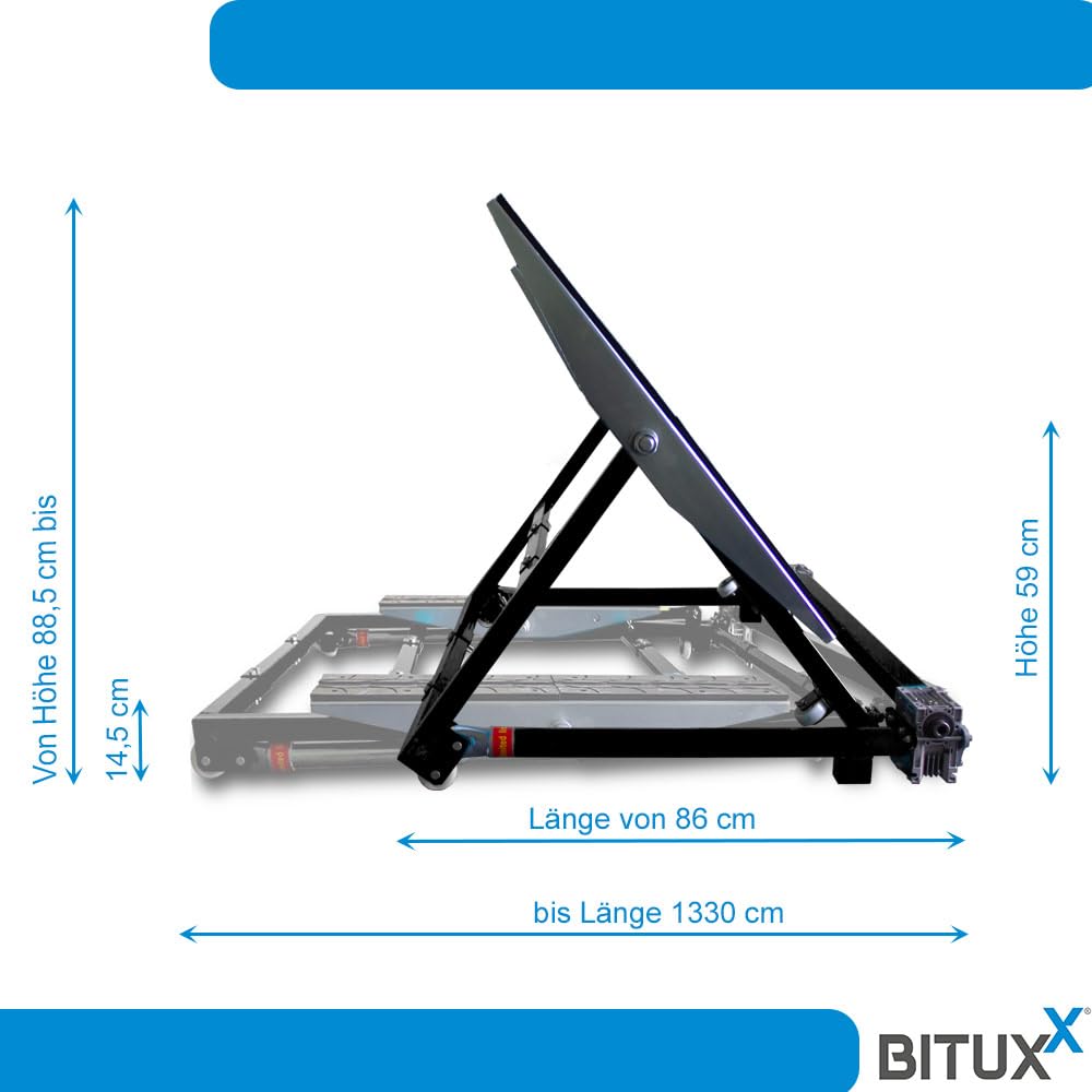 BITUXX Kipphebebühne Mobile Werkstatt Hebebühne Wagenheber Kurzhub PKW Lift bis 2000 kg 2T Schwarz
