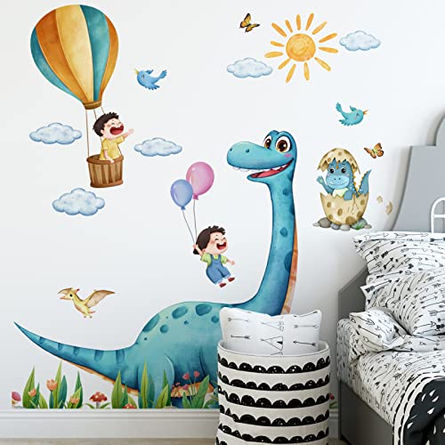 Vinilos decorativos dinosaurio azul para habitación infantil miniatura 5