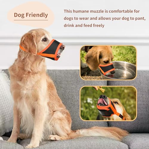 image for HEELE Dog Muzzle,Soft Nylon Muzzle Anti Biting Barking Chewing,Air Mes
