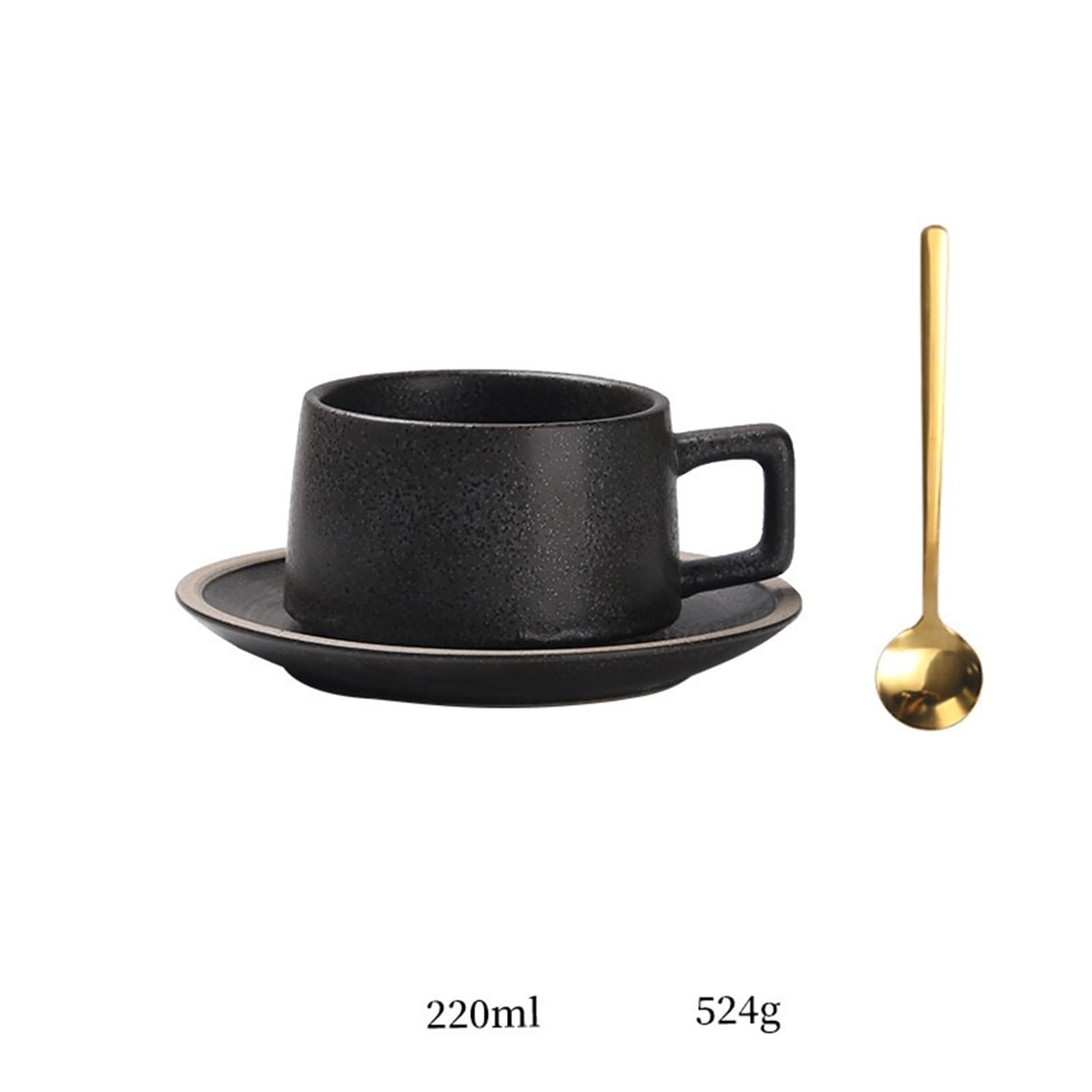 Taza de café Taza de café, leche, té, avena, restaurante, con platillo y cuchara Tazas