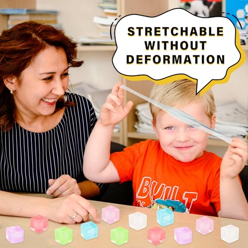 Image of 30PCS Stress Balls Fidget Toys Adults,Ice Cube Squeeze Toys Party Valentines Day Gifts Squishy Cube Taba Squishy Random Colors for Anxiety Relief & Hand Therapy for Kids & Adults