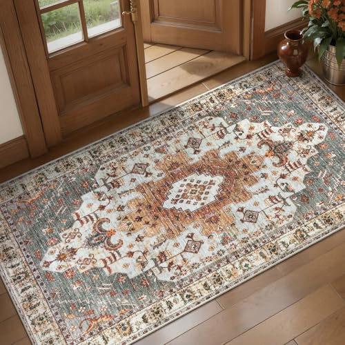 Image of Tangsoo 2x4 Runner Washable Rugs for Entryway, Non Slip Small Area Rug