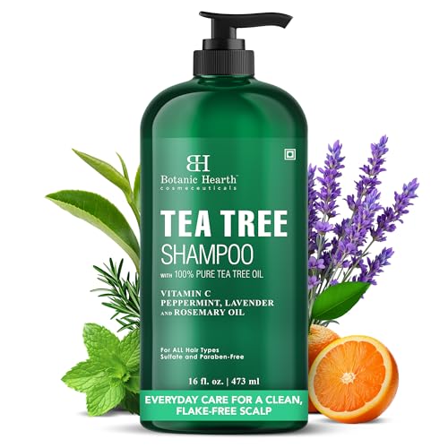 Botanic Hearth Tea Tree Shampoo, Vitamin C, Peppermint, Lavender and Rosemary Oil, Fights Dandruff...