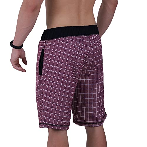 Bermuda Moletom MXD Conceito Bolsos Laterais Cores Para o Verão (EG, Quadriculado Bordo)