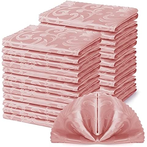 Horbaunal Rose Gold Satin Napkins Set Cover