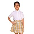 Nusyl Girl's White School Uniform Half Sleeve Shirt | Readymade Stitched Shirt for Students |School Dress for Children-N