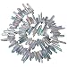 SUNYIK Transparent Green Titanium Coated Crystal Points Quartz Rough Sticks Spikes Point Beads 15 inch Strand Drilled