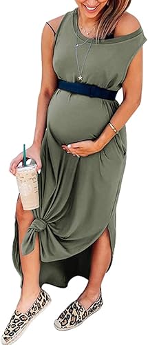 Miniatura 7 de ANRABESS - Maxivestido informal y holgado para mujer, vestido veraniego sin mangas con abertura lateral, para la playa, viajes y vacaciones