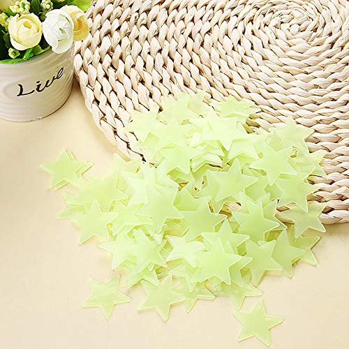 Adesivos de parede Decdeal com 100 peças de estrelas 3D, que brilham no escuro, adesivos de parede d