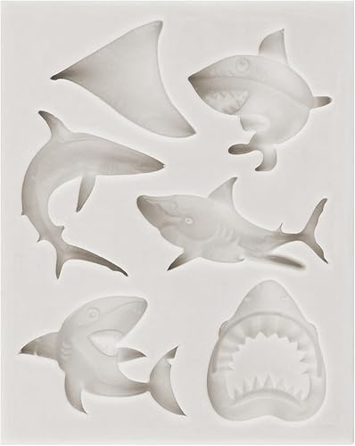 Miniatura 9 de MINFEIDMS Molde de fondant con temática marina, moldes de silicona de coral, conchas de tiburón oceánico, estrella de mar, pulpo, tortuga, caramelo