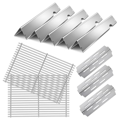 Dictirdy Stainless Steel 66095 Grill Grates for Weber Genesis 2 Grill Parts 66032 Flavorizer Bars 66795 Heat Deflector for Weber Genesis ii E-310 E-315 E-325 S-335 GS4 Grill Parts Replacement 18 7/8