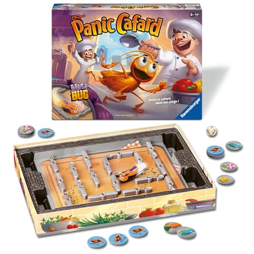 Ravensburger Panic Cafard – Jeu de Société Enfant 5 Ans – Jeu de Rapidité avec Cafard Électronique – Jeu d’Ambiance Famille – 2 à 4 Joueurs – Version Française