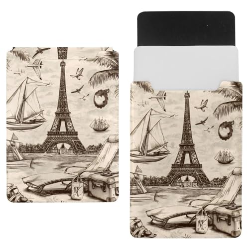 Funda para portátil de 13.8 pulgadas París retro con cremallera suave 1