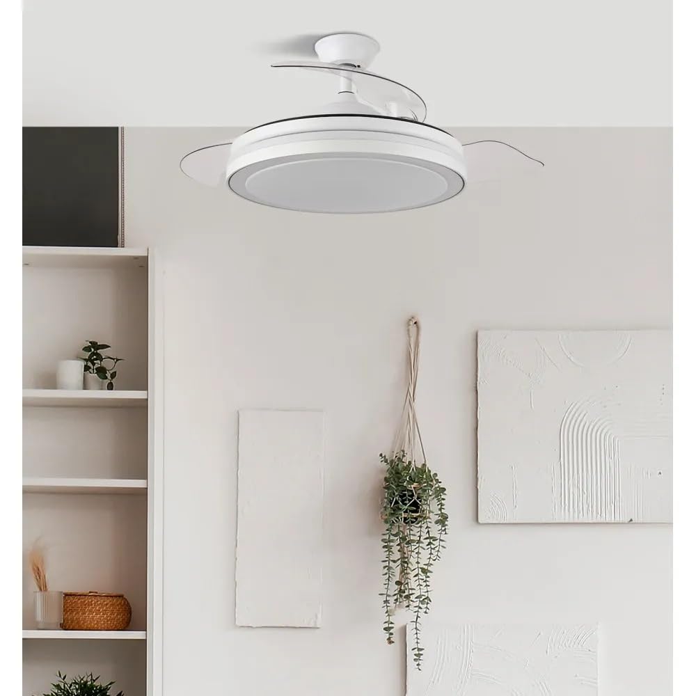Ventilador Esparta Plus 72w 6980lm Blanco 3 Aspas Desp. 107d C/Remoto+ Temporizador+ Memoria
