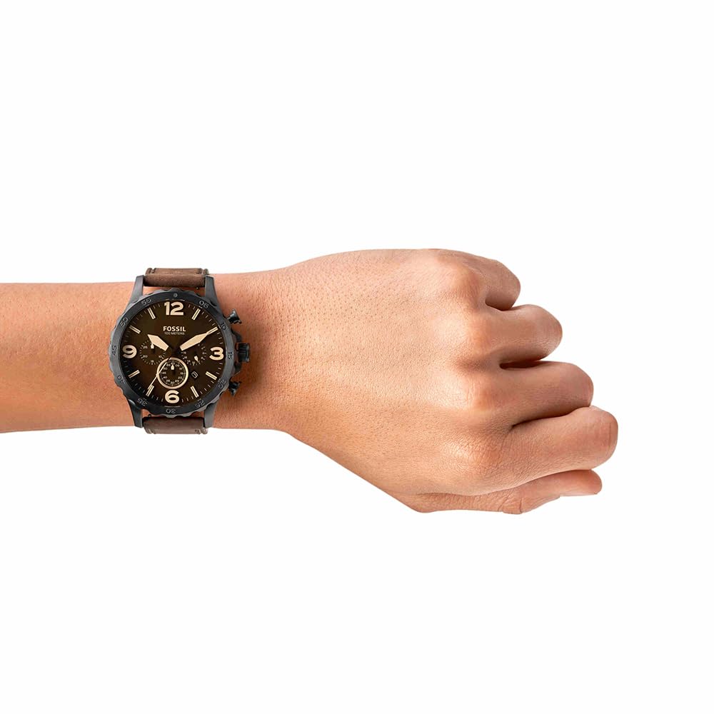 Fossil Cinturones de Piel con Hebilla marrón para Hombre