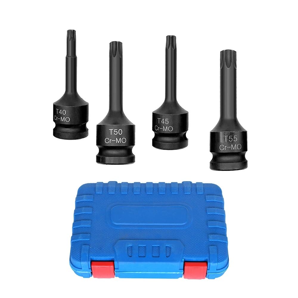 10-częściowy nakrętek Torx Hex Sping Star Bits 1/2 cala T20-T80 POWER NUTS NAKRĘTEK Zestaw przedłużek