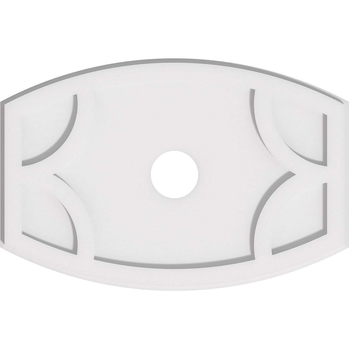 Ekena Millwork CMP22X14KY-03000 Kailey Architectural Grade PVC Contemporary Urethane Ceiling Medallions 22"W x 14 5/8"H x 3"ID x 11 3/4"C x 1"P