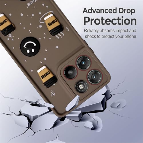 Image of SBMS Silicone Back Cover Case for Motorola G67 Power / G57 Power | Cute Fun 3D Cartoon, Coffee Design Silicone Case | Camera Protection Bump | Shockproof Case for Moto G57 Power 5G (Coffe Mug Brown)